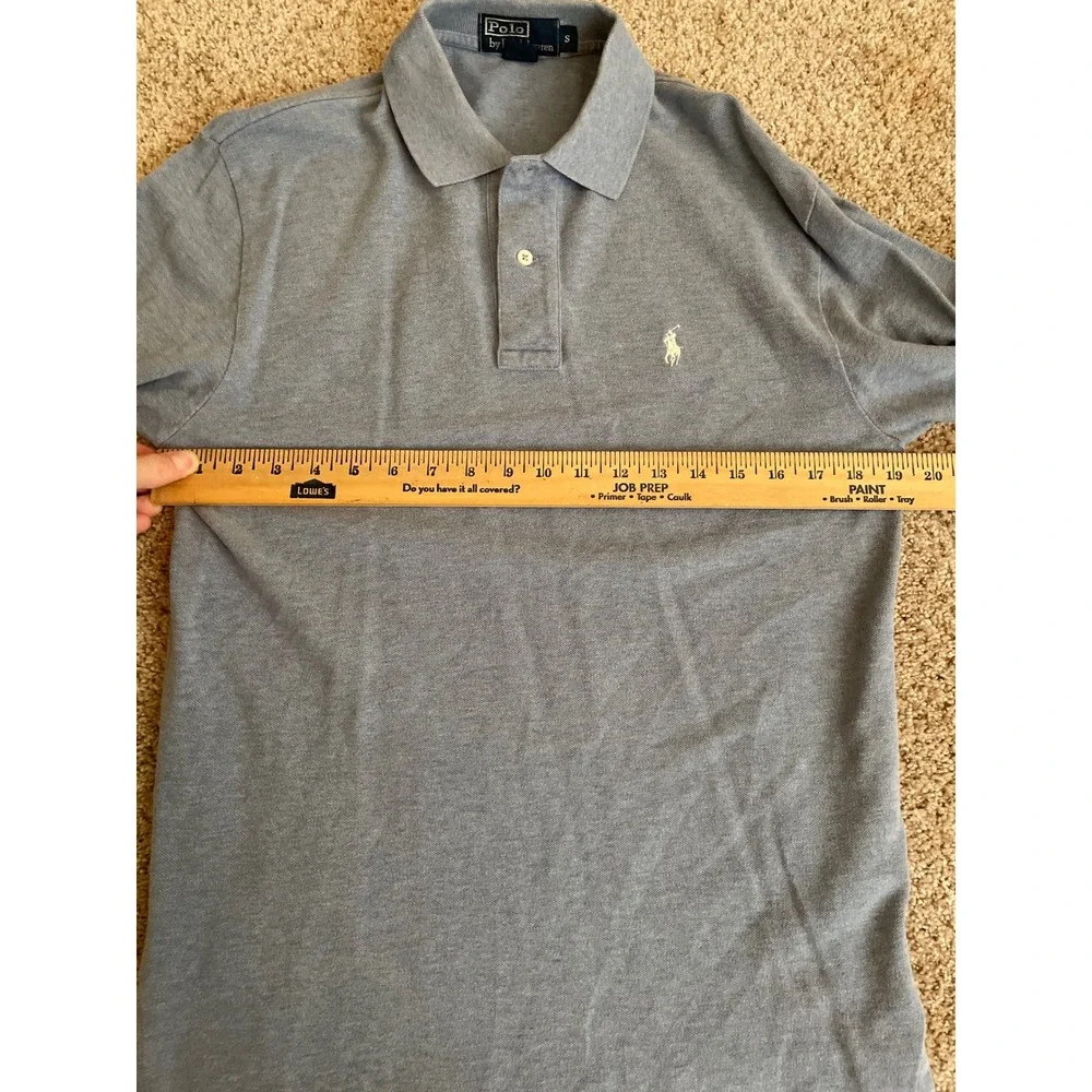 Polo Ralph Lauren Men's Long Sleeve Polo Shirt Small Blue Pique White Pony Logo